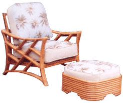 Pretzel Arm chair with Ottoman