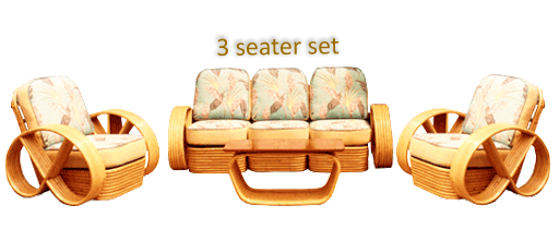 Pretzel Arm 3 seater set